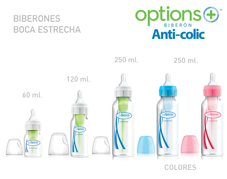 DR BROWN´S Biberón Boca Estrecha Options+ 60 ml